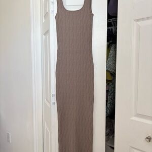 H&M Taupe Ribbed Dress